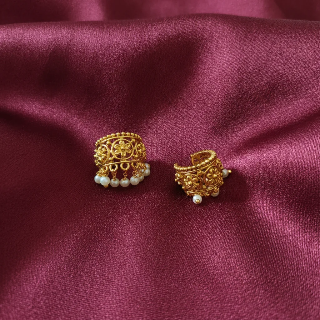 Ornate Gold Filigree Pearl Bali Accessories