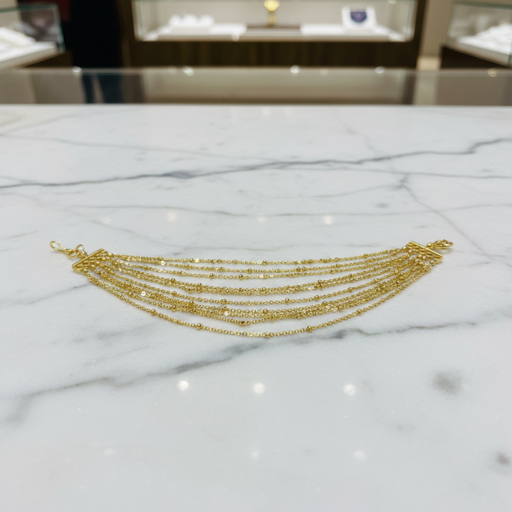 Gilded Cascade Multilayer Ear Chain - View 2