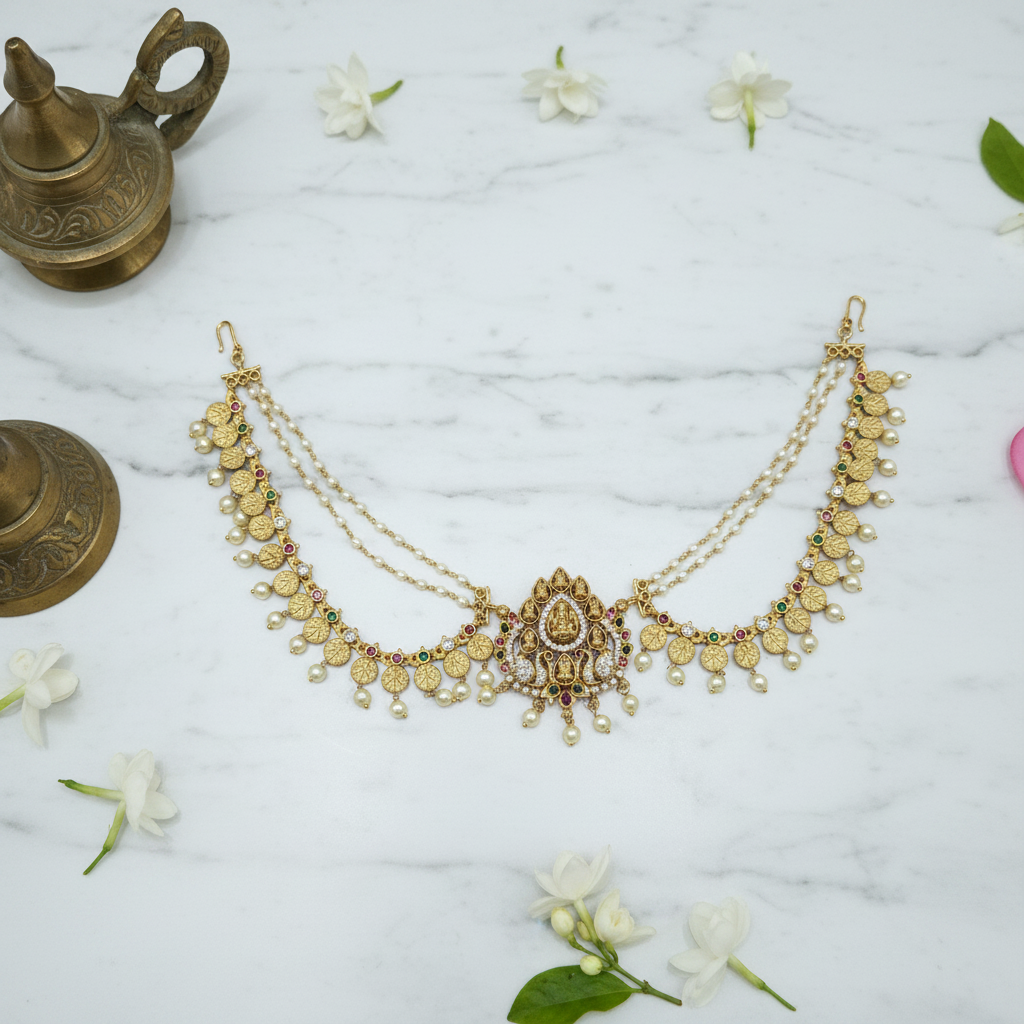 Regal Lakshmi Antique Gold Matha Patti - View 2