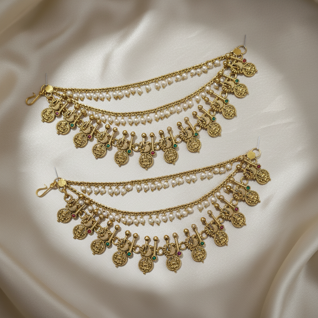 Antique Gold Three-Layered Pearl Kaanchain