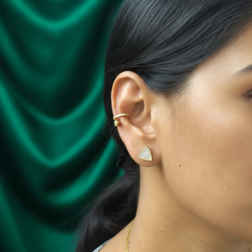 Celestial Star Cuff & Geometric Stud Set