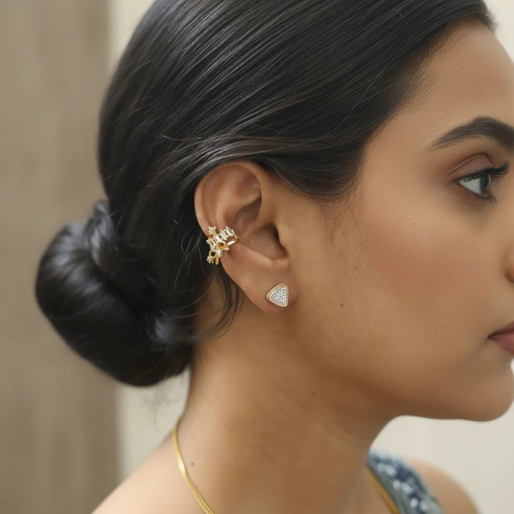 Regal Crown Ear Cuff & Stud Set