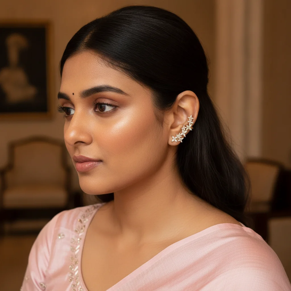 Floral Marquise Ear Climber