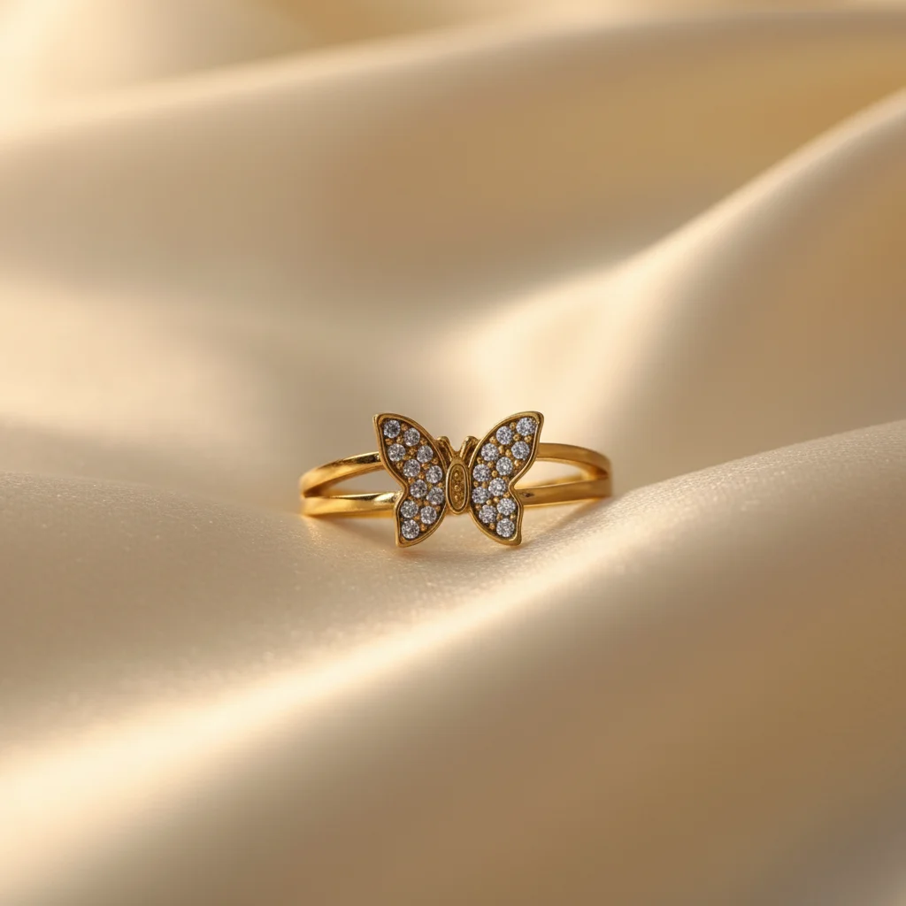 Butterfly Pavé Split Shank Ring