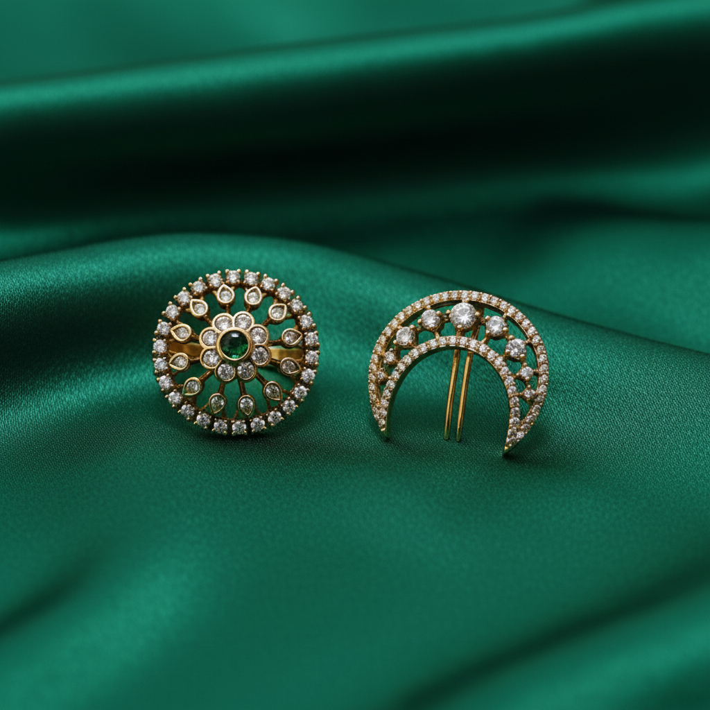 Celestial Bloom & Crescent Hair Set - View 2