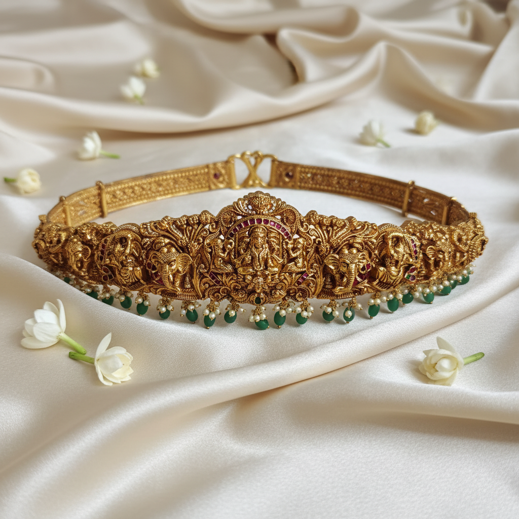 Divine Lakshmi Antique Waist Belt - View 4