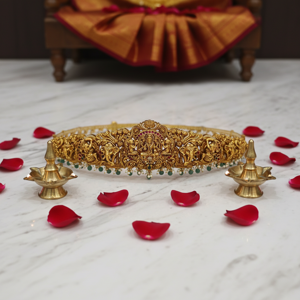 Divine Lakshmi Antique Waist Belt - View 5