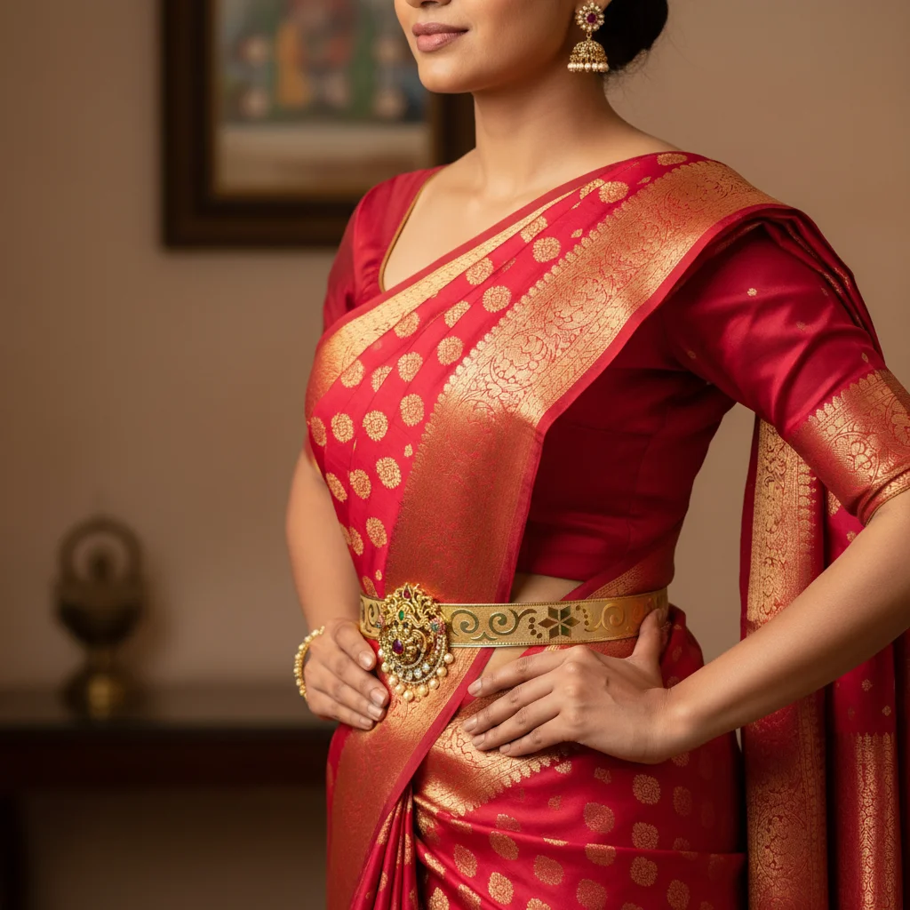 Regal Floral Medallion Gold-Plated Vaddanam