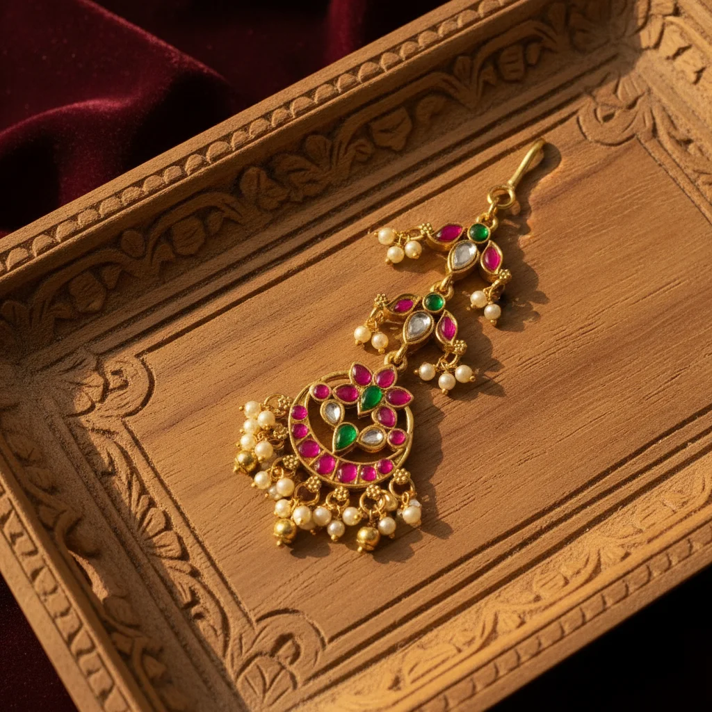 Kundan & Pearl Heritage Maang Tikka