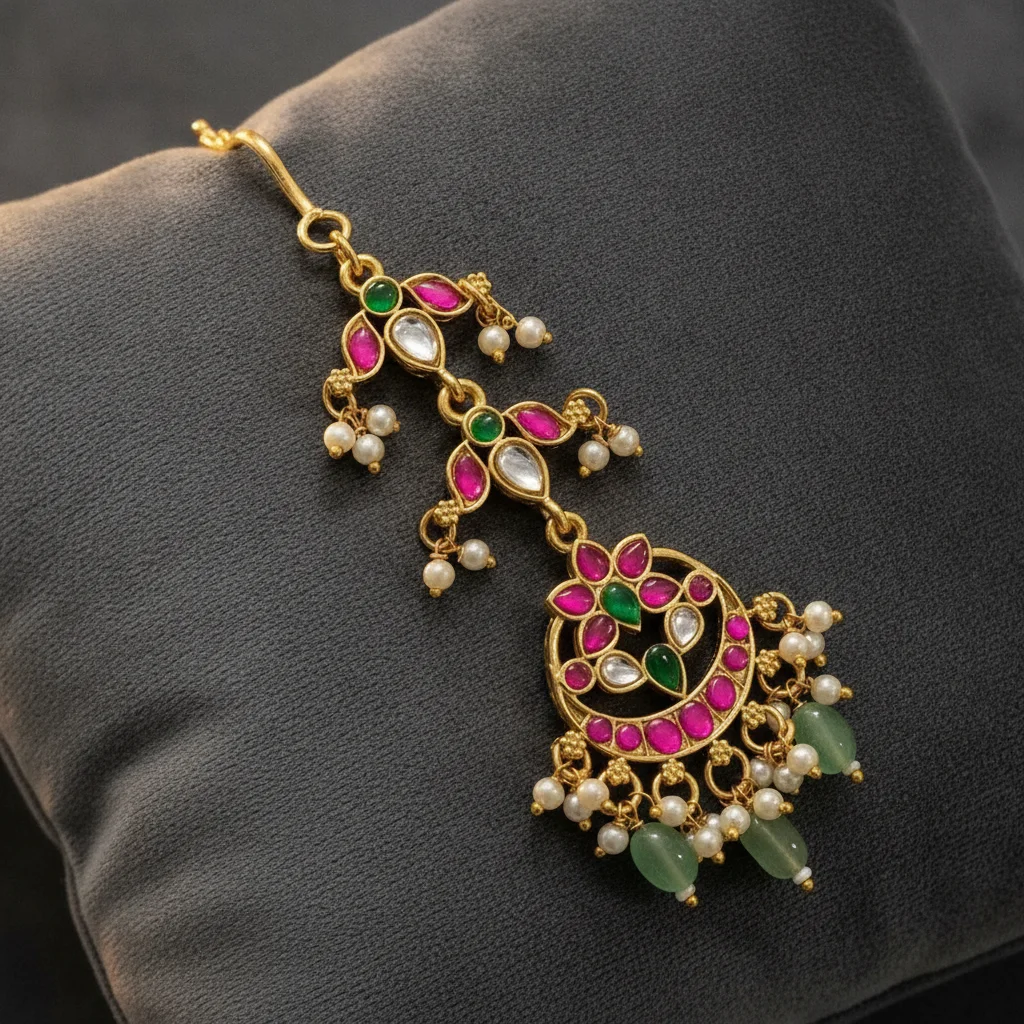 Vibrant Heritage Kundan Maang Tikka