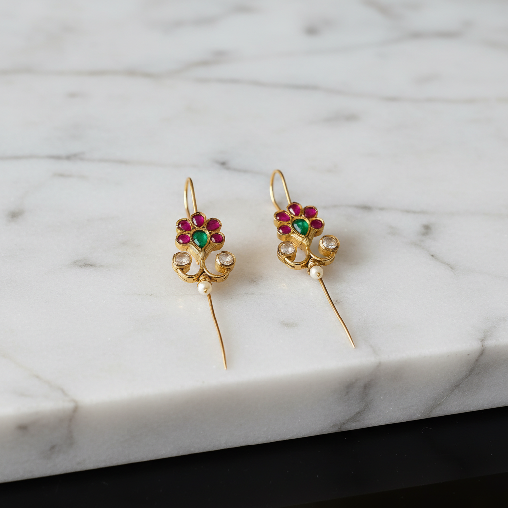 Regal Kemp Floral Ear Hooks - View 2