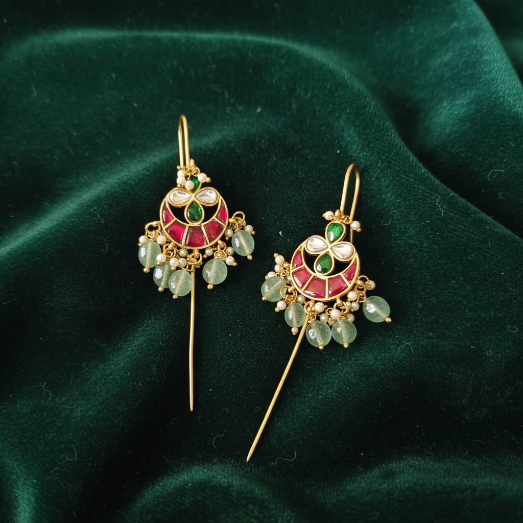 Ethereal Emerald & Ruby Needle Drops - View 2