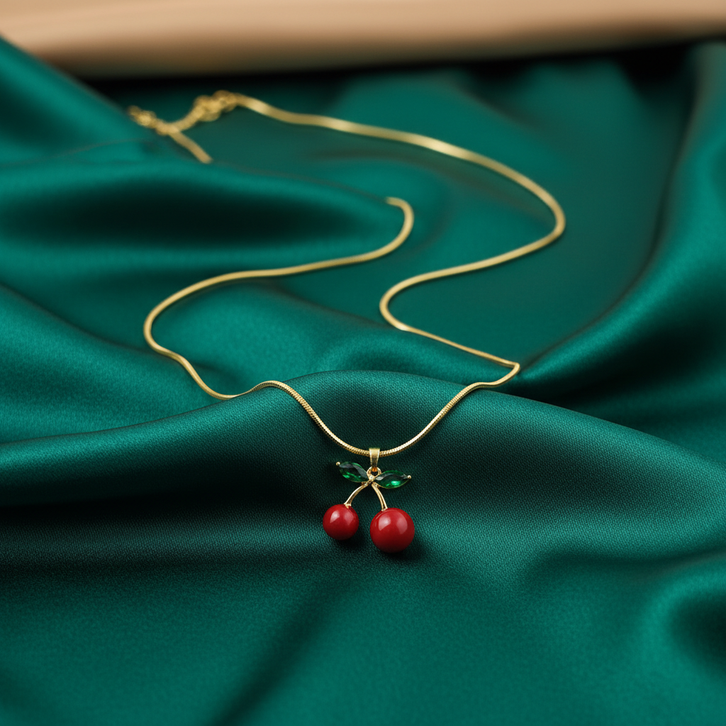 The Crimson Cherry Radiant Necklace - View 2