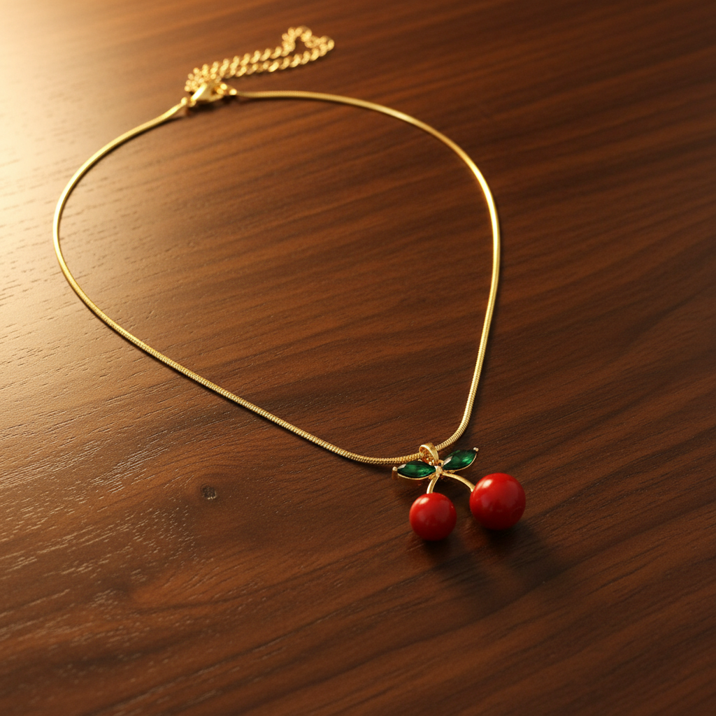 The Crimson Cherry Radiant Necklace - View 3