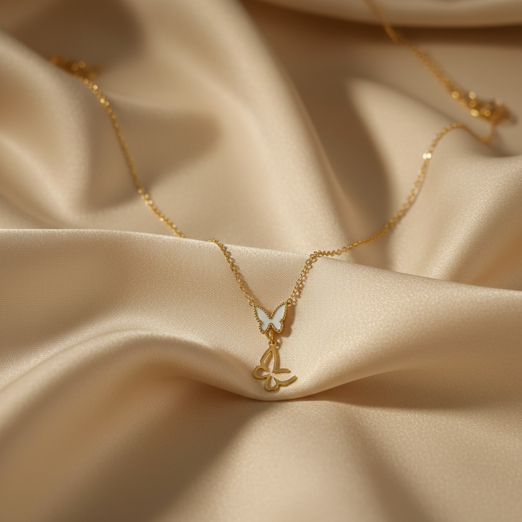 Ethereal Duo Butterfly Necklace - View 2