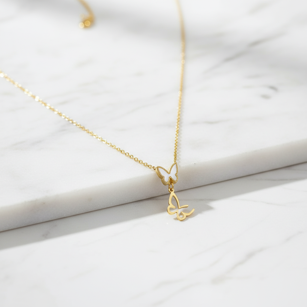 Ethereal Duo Butterfly Necklace