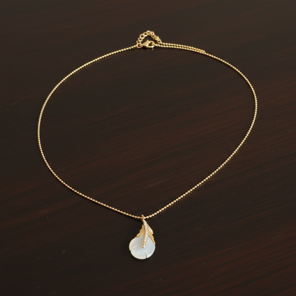 Ethereal Feather Shell Necklace