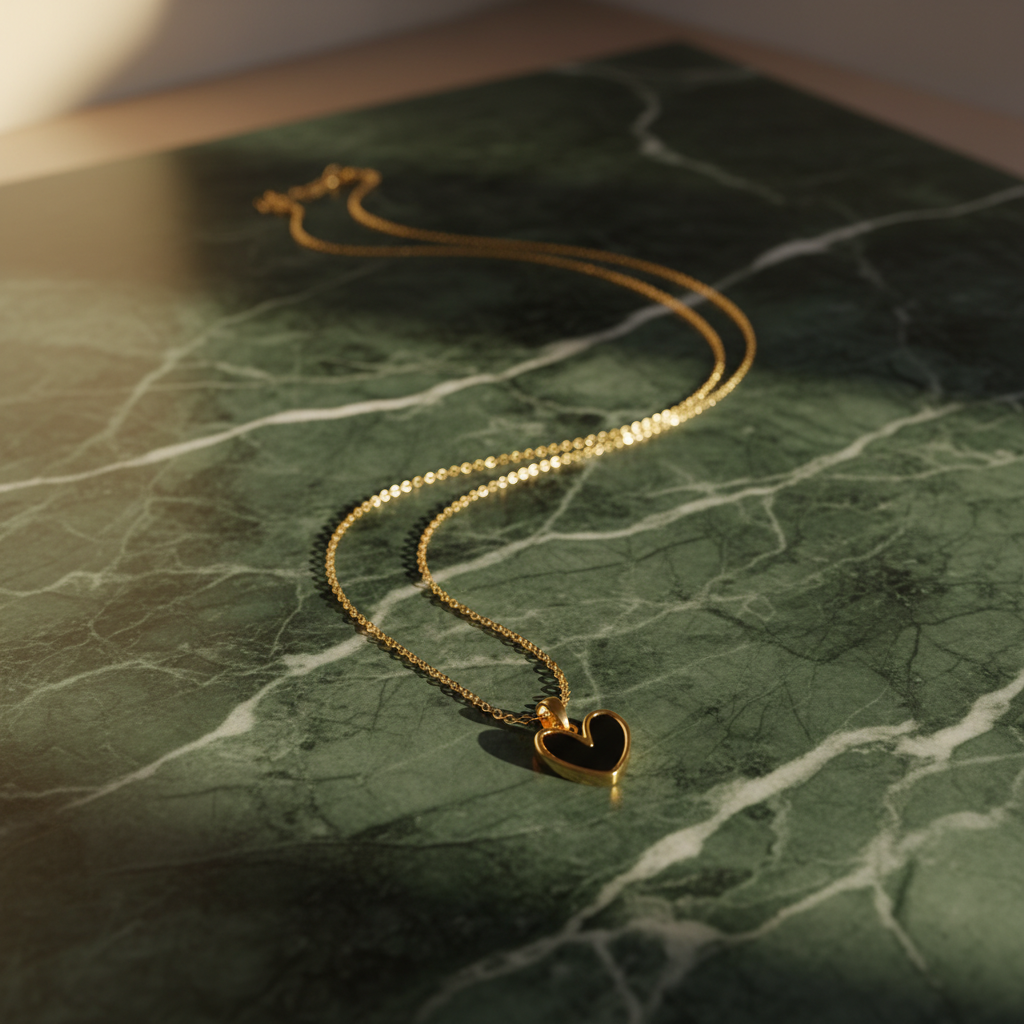 Midnight Noir Heart Necklace - View 2