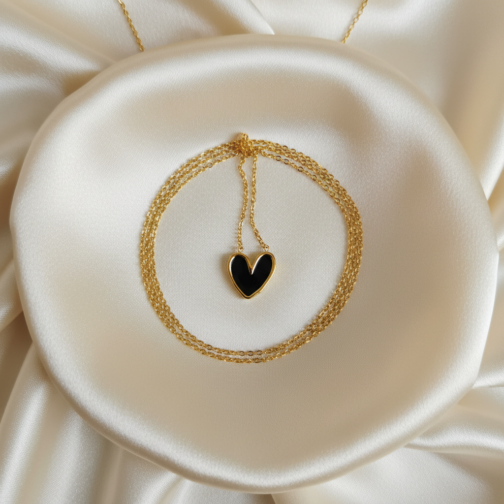 Midnight Noir Heart Necklace