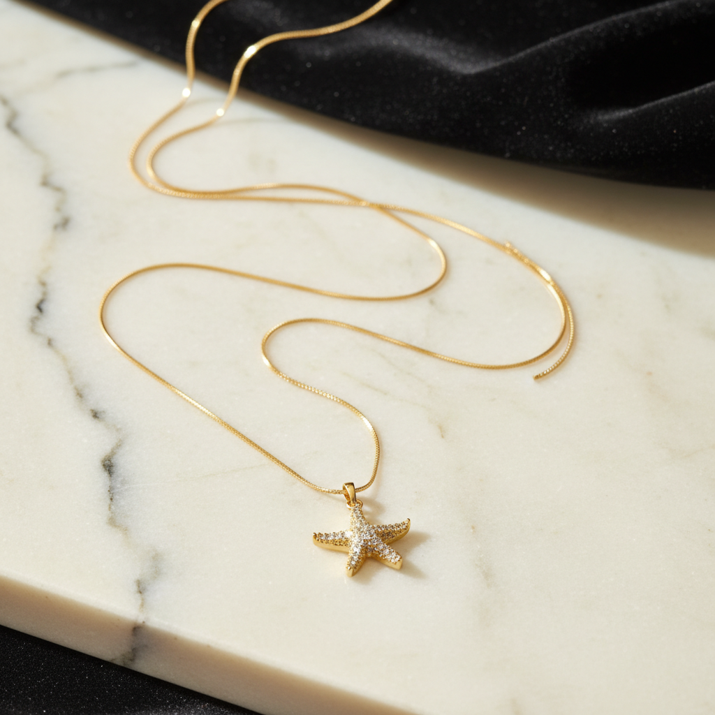 Celestial Starfish Pendant Necklace - View 2