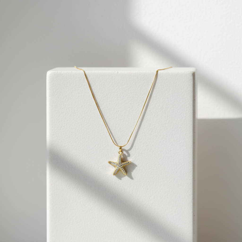 Celestial Starfish Pendant Necklace