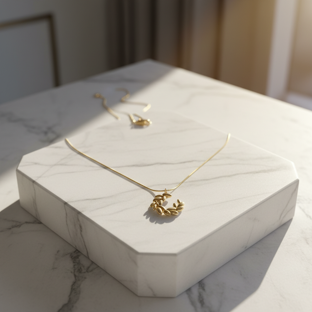 Gilded Laurel Wreath Necklace - View 2