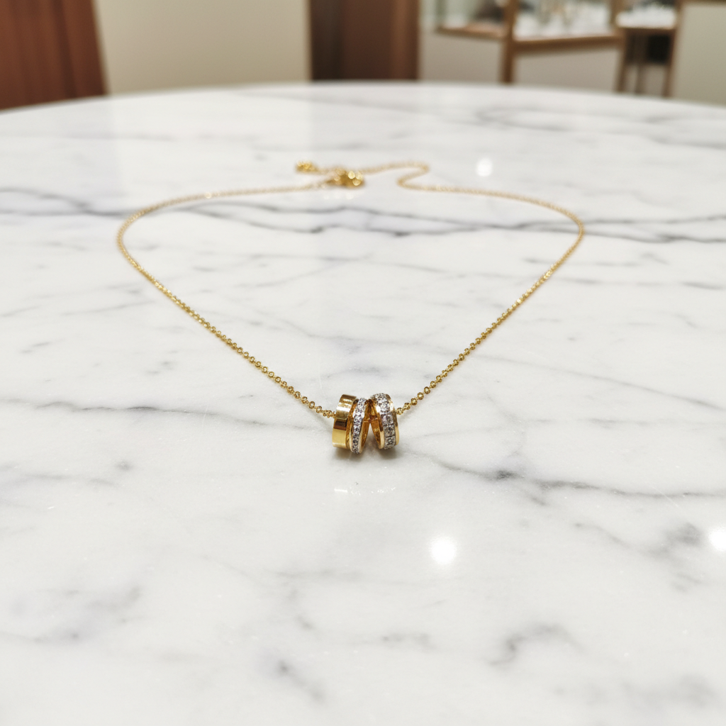 Eternity Trio Anti-Tarnish Necklace - View 2