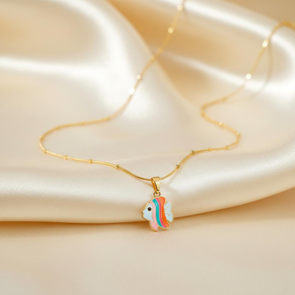 Enchanted Tropic Fish Pendant Necklace