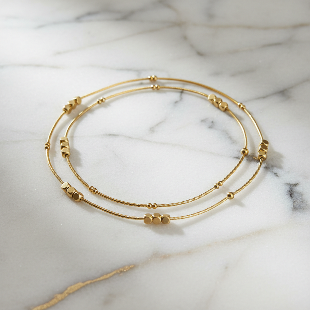 Aura Geometric Cuboid Minimalist Chain - View 2