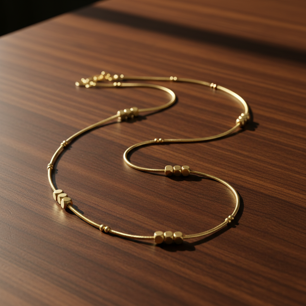 Aura Geometric Cuboid Minimalist Chain - View 3