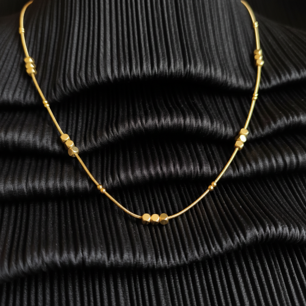 Aura Geometric Cuboid Minimalist Chain