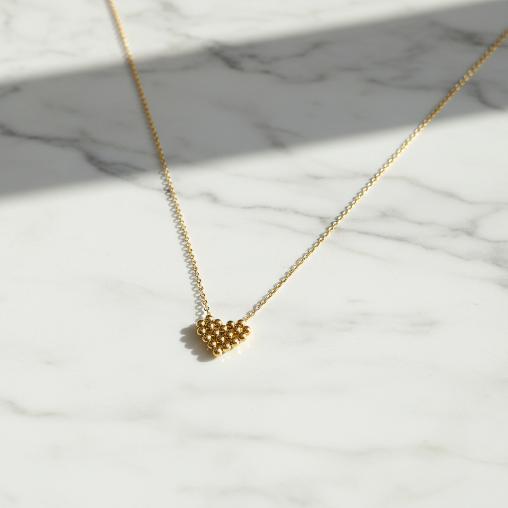 Beaded Heart Glimmer Necklace - View 2