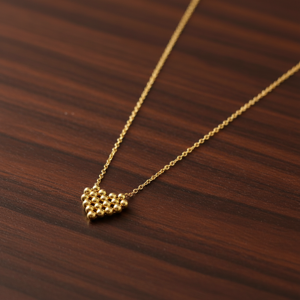 Beaded Heart Glimmer Necklace - View 3