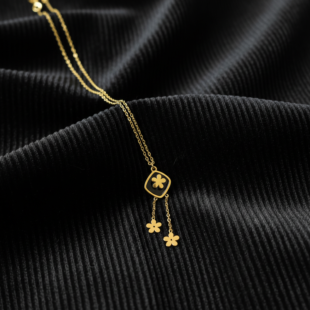 Midnight Bloom Floral Necklace - View 2