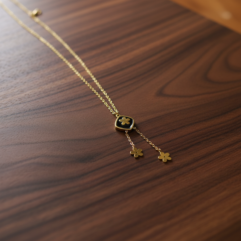 Midnight Bloom Floral Necklace - View 3