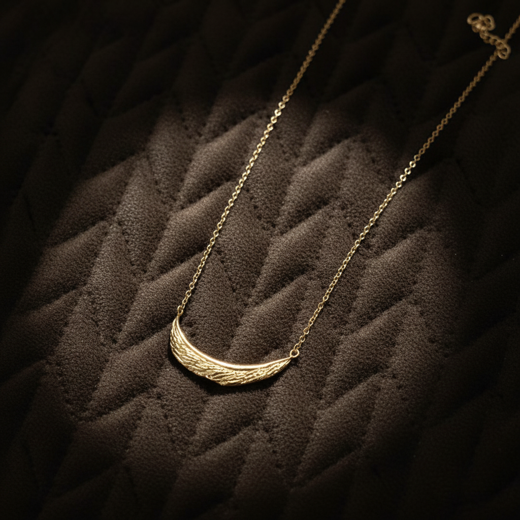 Gilded Lunar Crescent Pendant Set - View 2