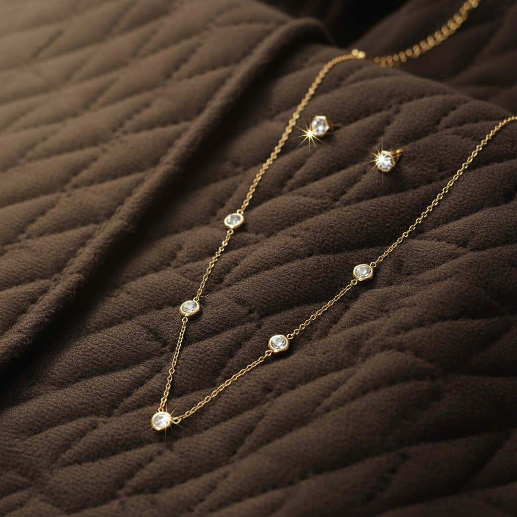 Ethereal Radiance Station Necklace & Stud Set - View 2