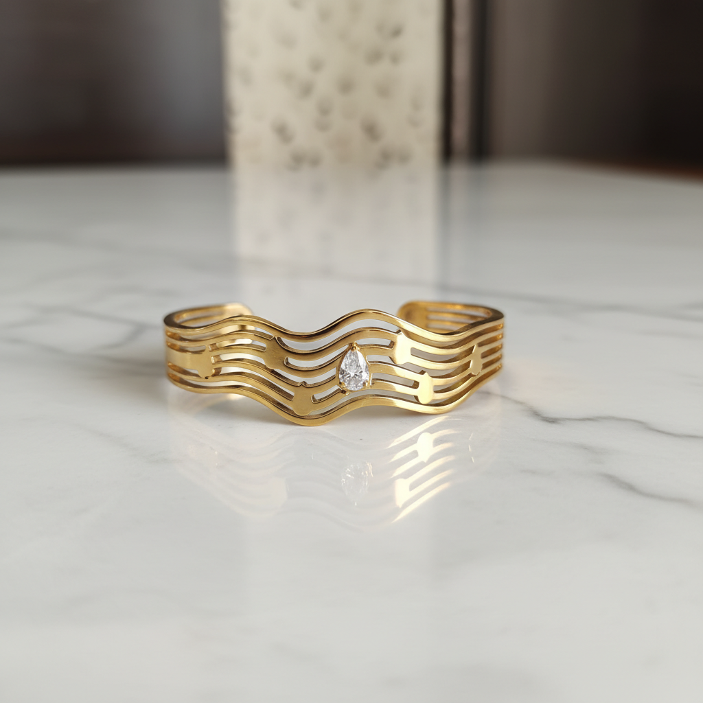 Ethereal Symphony Wave Cuff