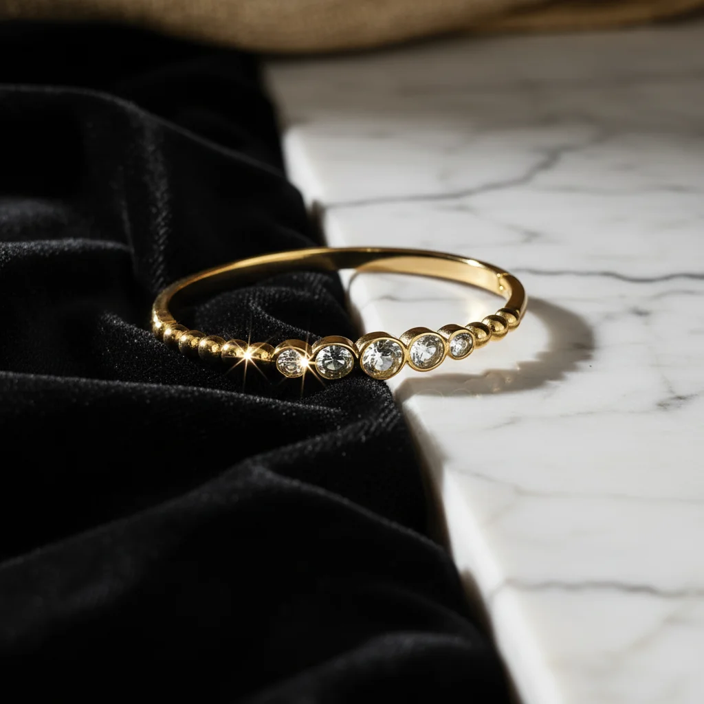 Gilded Beaded Bezel Ring - View 2