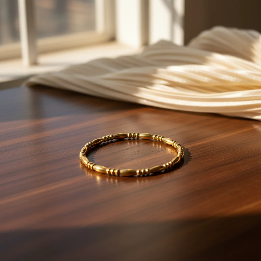 Segmented Bead Anti-Tarnish Bangle - View 2