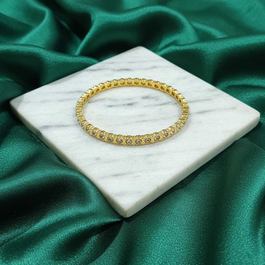 Classic Gilded Radiance Stone Bangle - View 2