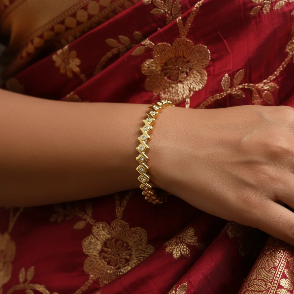 Zigzag Sparkle Gold-Plated Bangle Kit