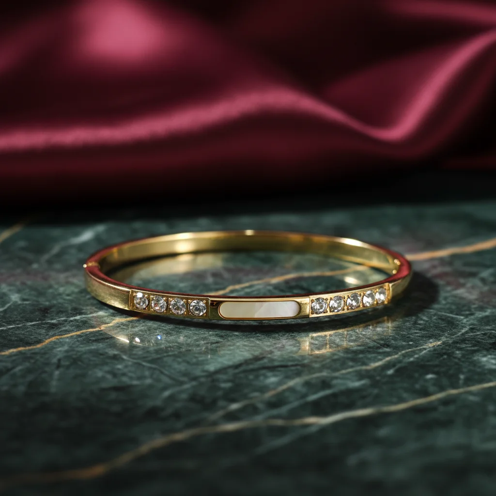 Iridescent Elegance Anti-Tarnish Bangle - View 2