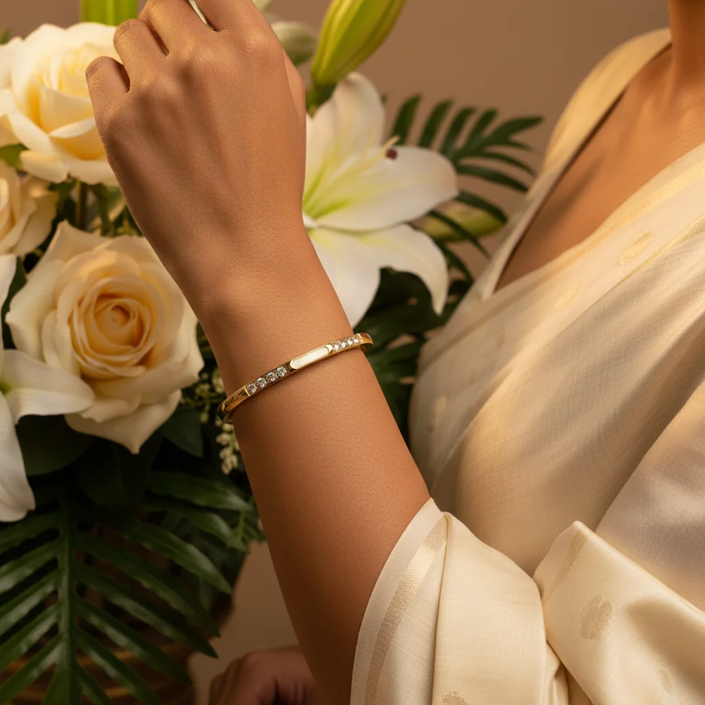 Iridescent Elegance Anti-Tarnish Bangle