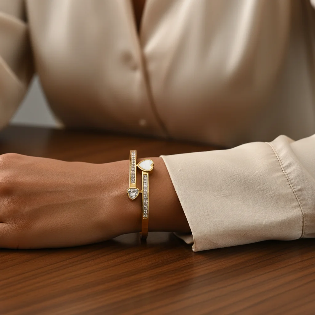 Ethereal Dual Heart Bypass Bangle - View 2