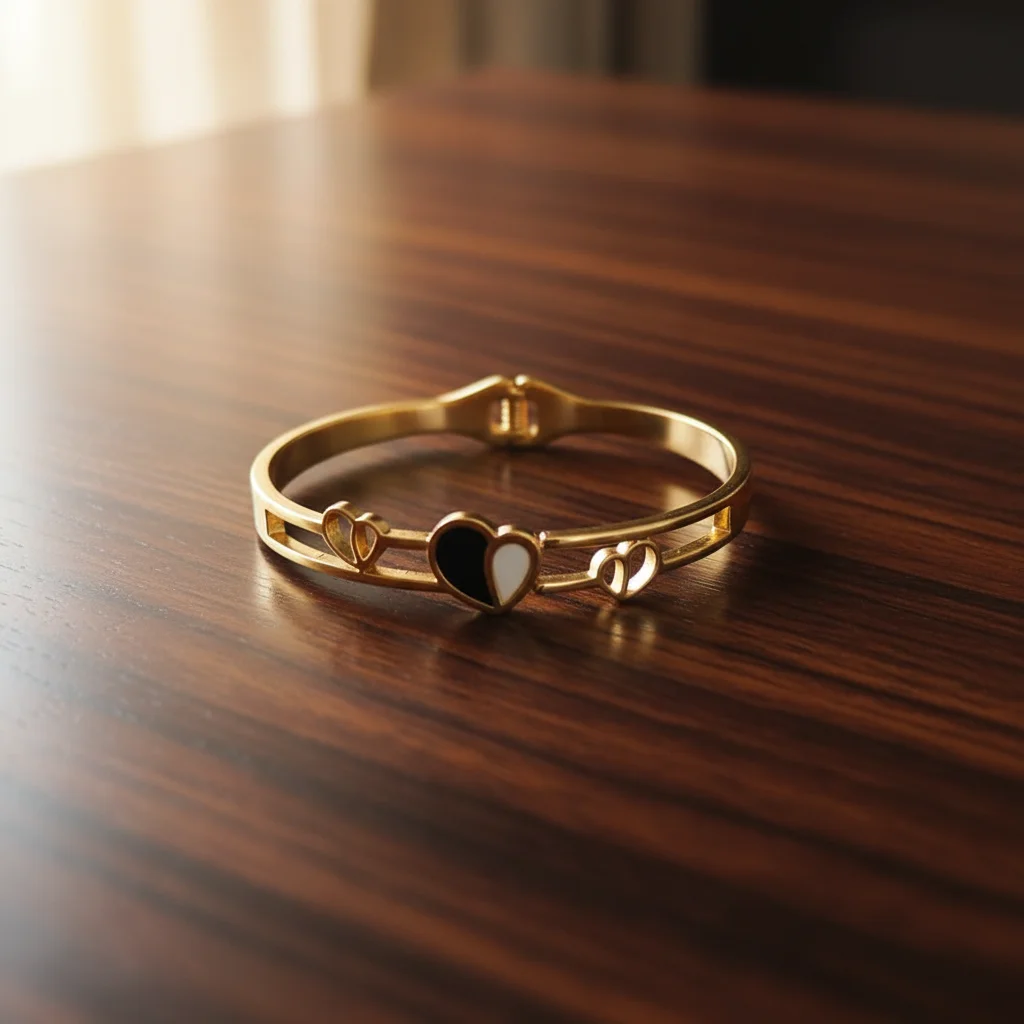 Heart Harmony Anti-Tarnish Bangle - View 2