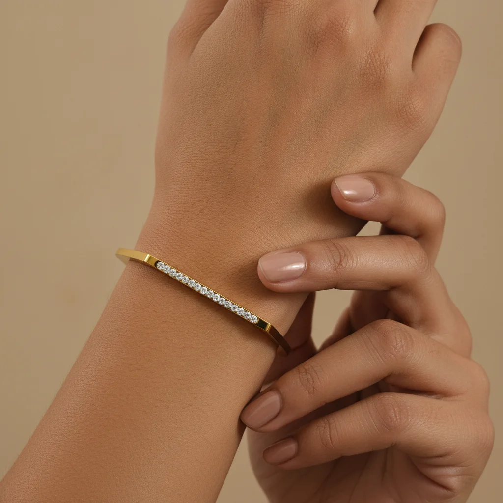 Geometric Radiance Anti-Tarnish Bangle
