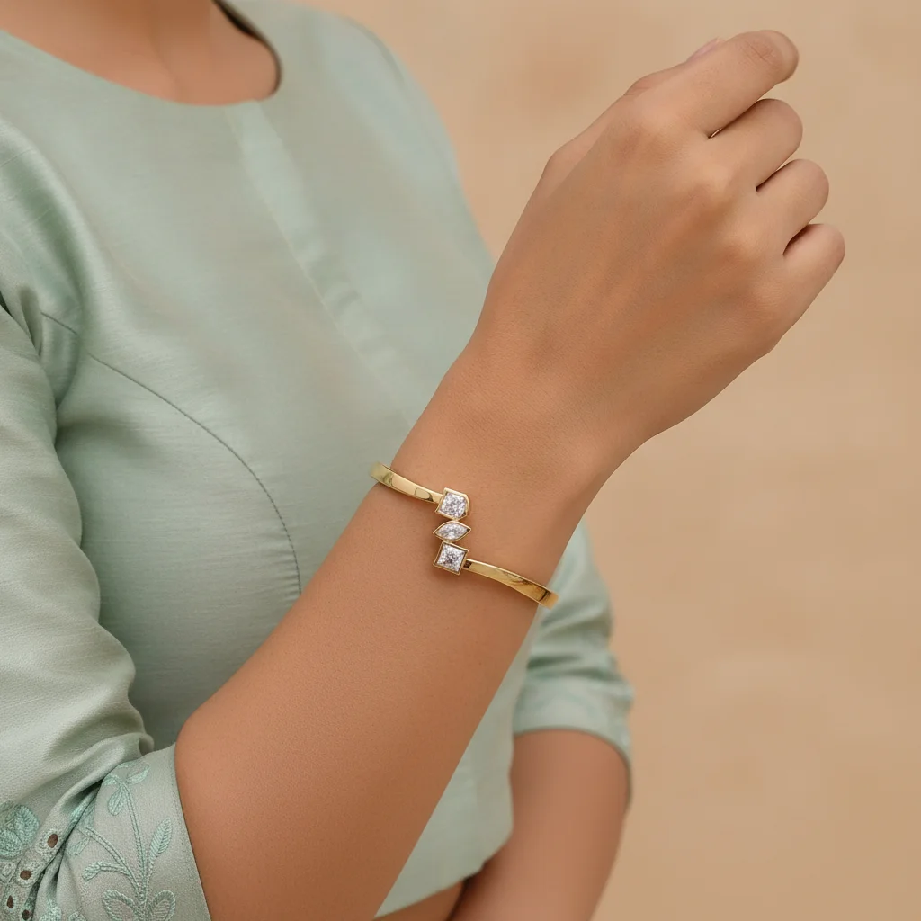 Glimmering Trio Anti-Tarnish Bangle Set