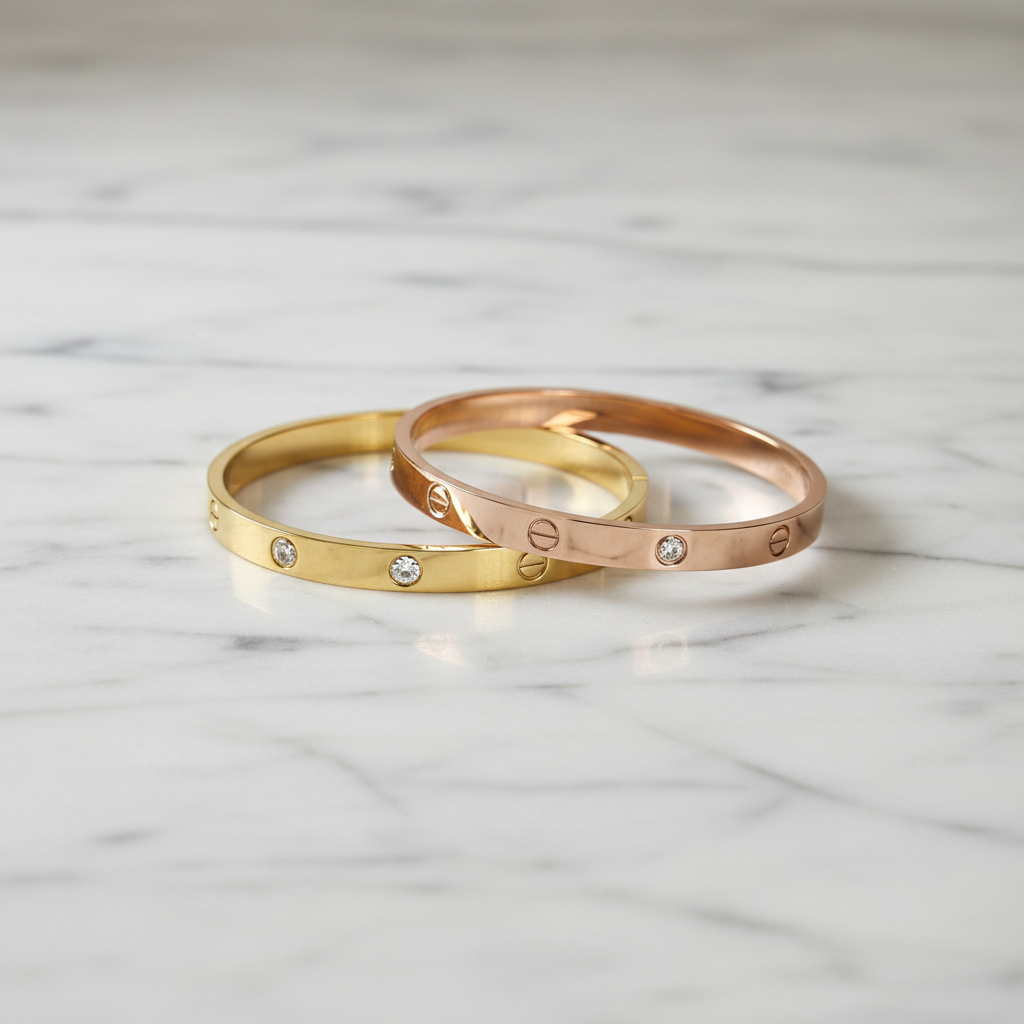 Aura Radiant Screw Motif Bangles