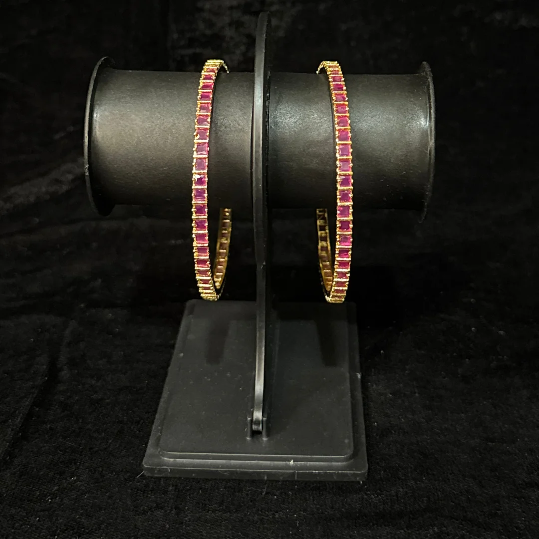 Crimson Radiance Square-Cut Bangles - View 2